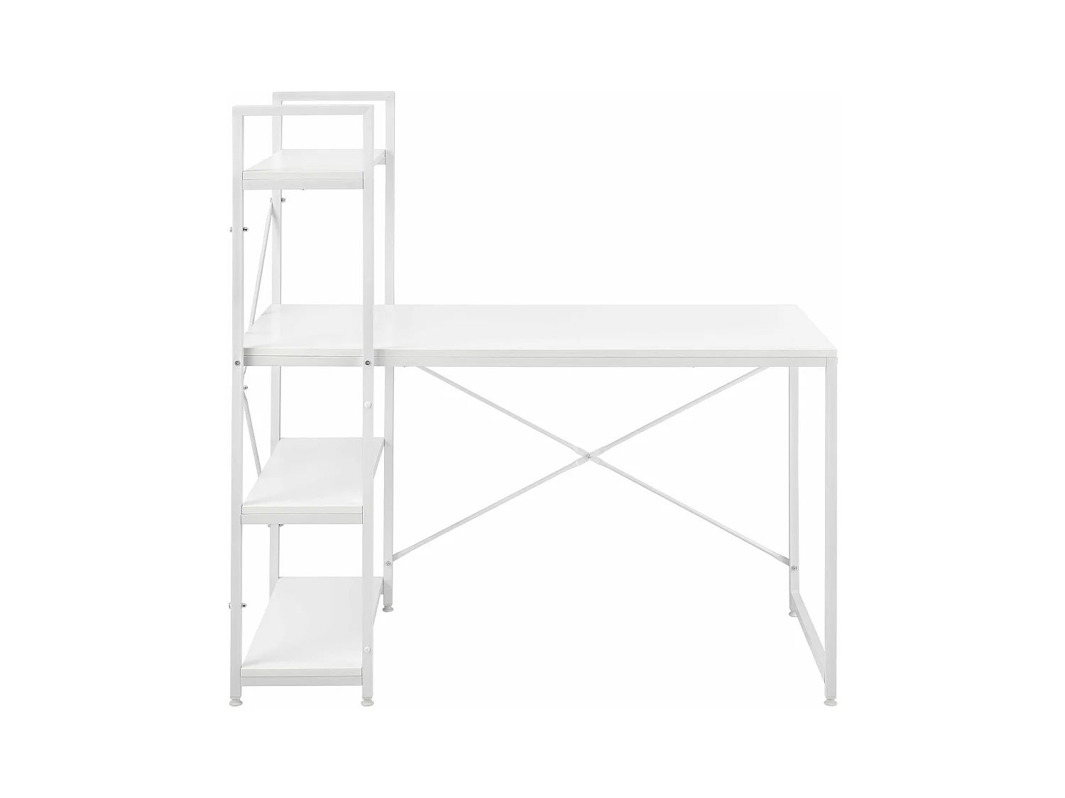 Bureau avec étagères poste métal blanche 120 x 64 x 122 cm 03_0001139