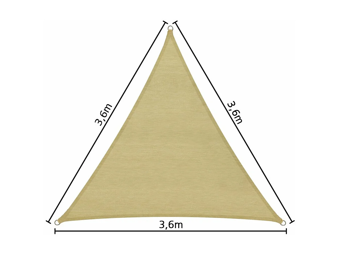 Voile toile d'ombrage taud 360 x 360 x 360 cm 2208093_2