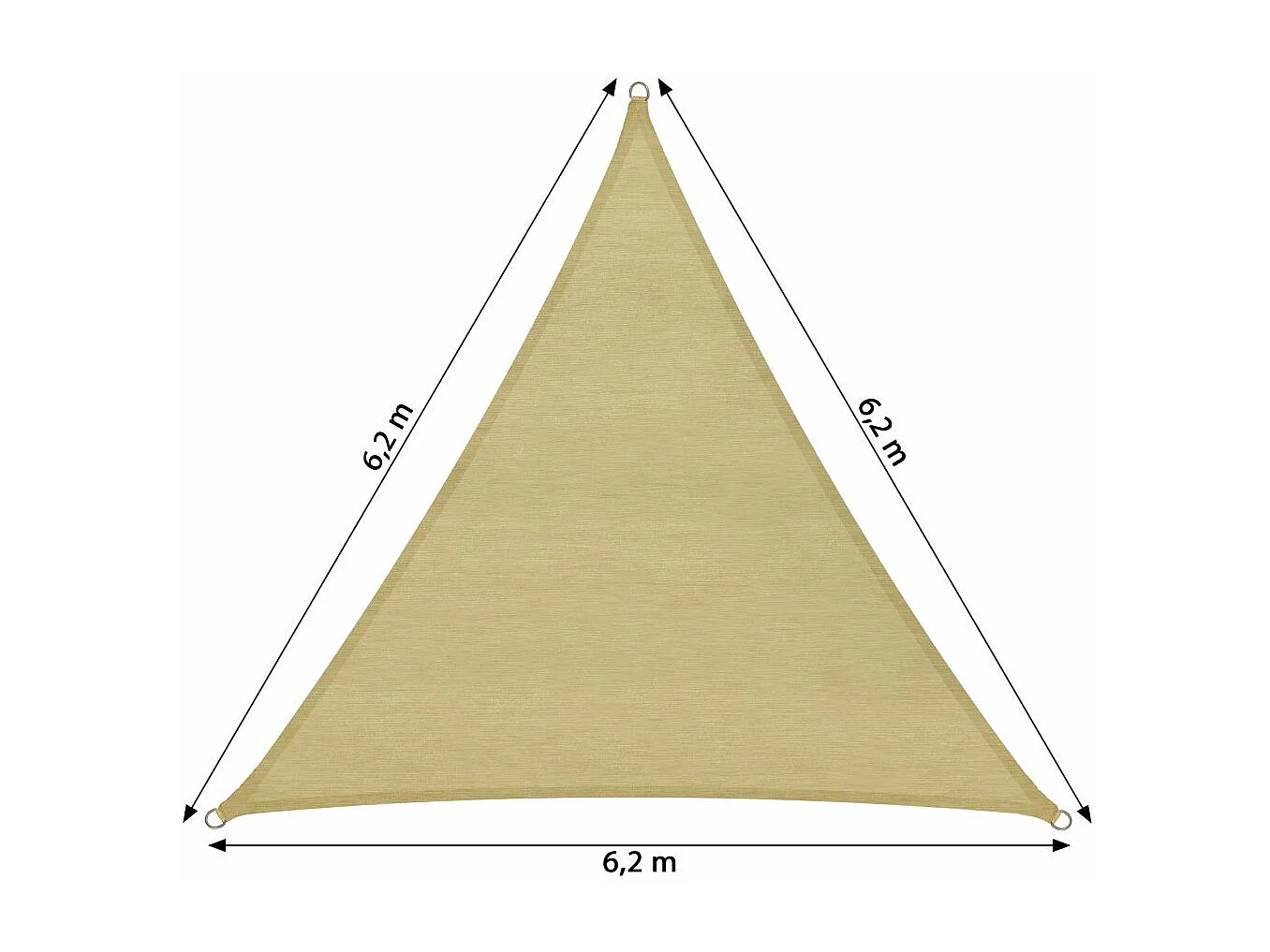 Voile toile d'ombrage taud beige 6.2 x 6.2 x 6.2 cm 2208096