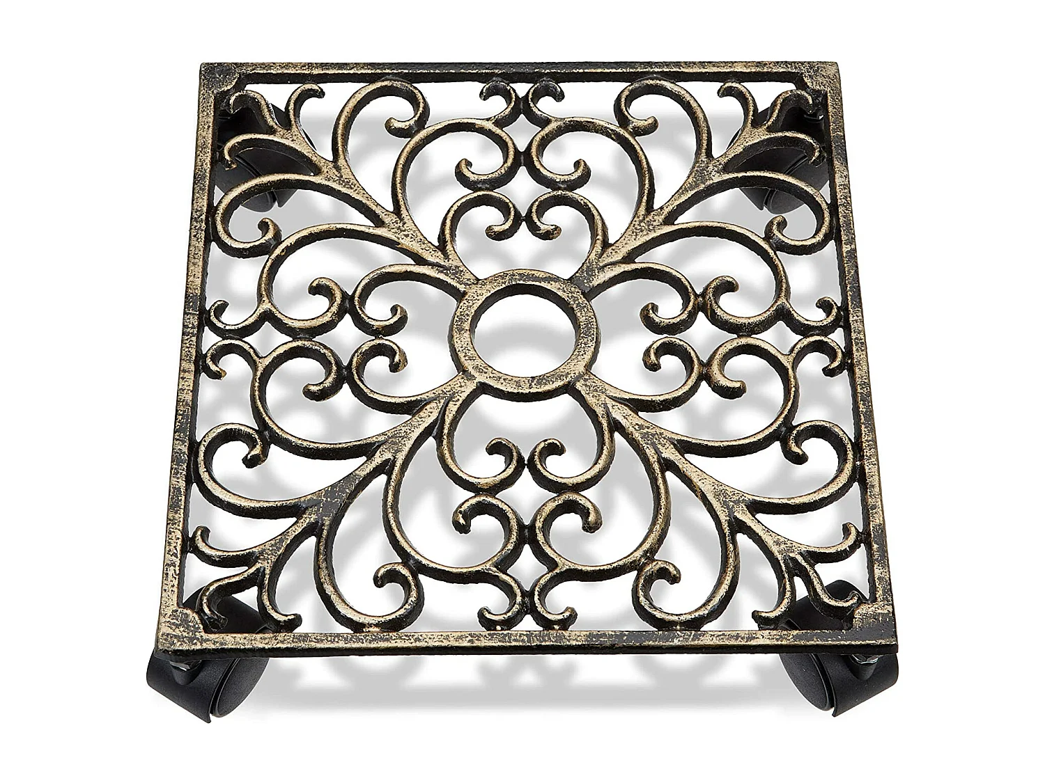 Porte-plantes à roulettes carré 27.5 x 27.5 x 7.5 cm 13_0002225_2