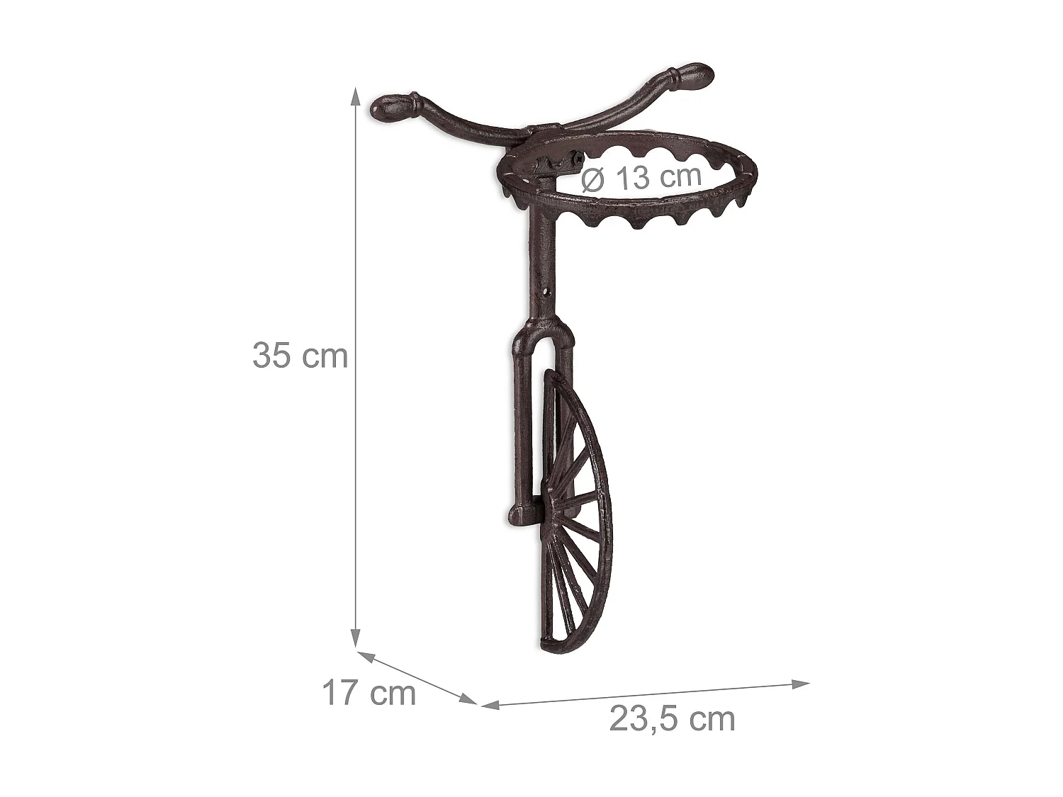 Macetero de bicicleta de pared marrón 13_0002557