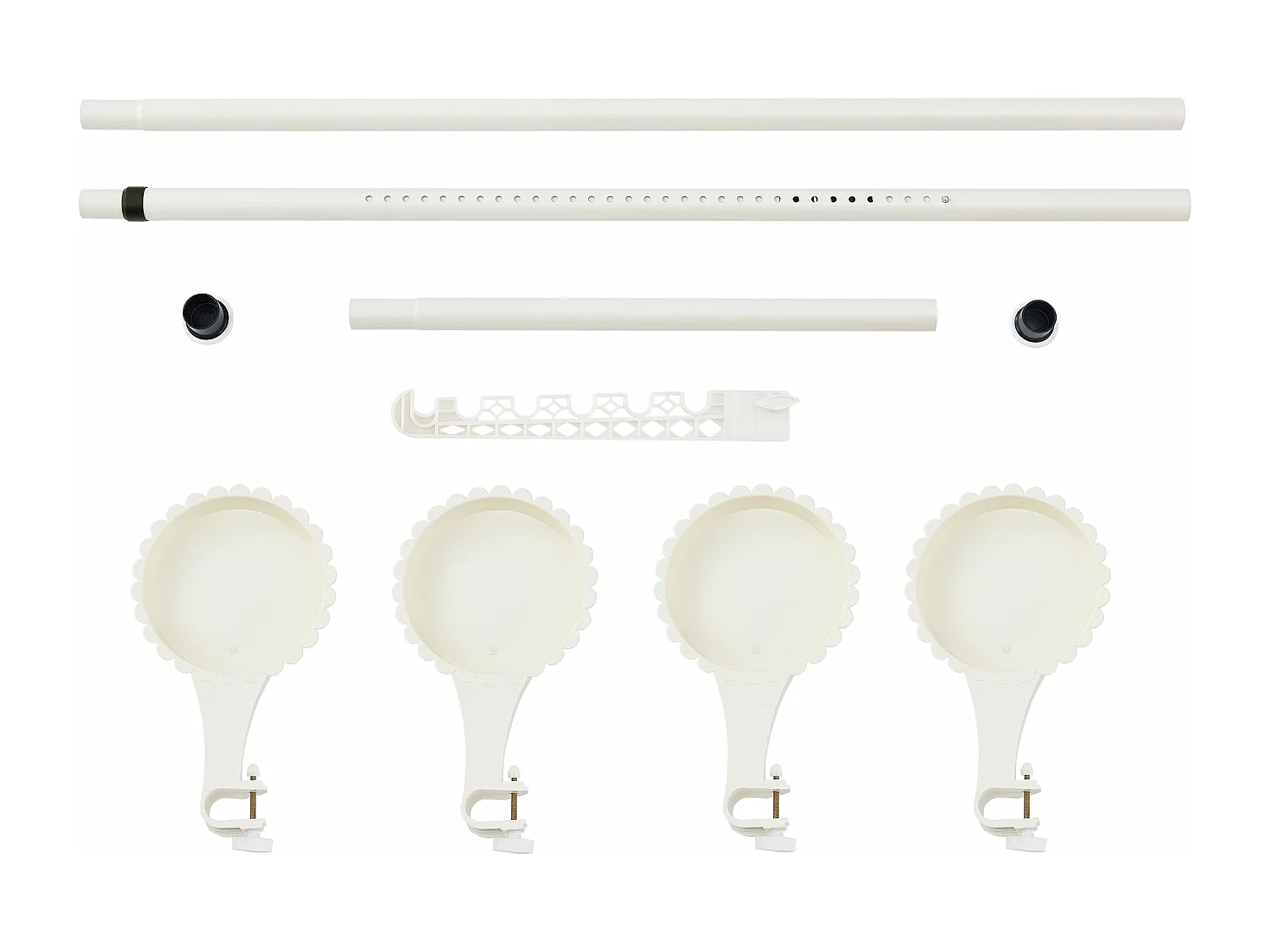 Support de fleurs télescopique métal blanche 110 x 110 x 305 cm 03_0003911