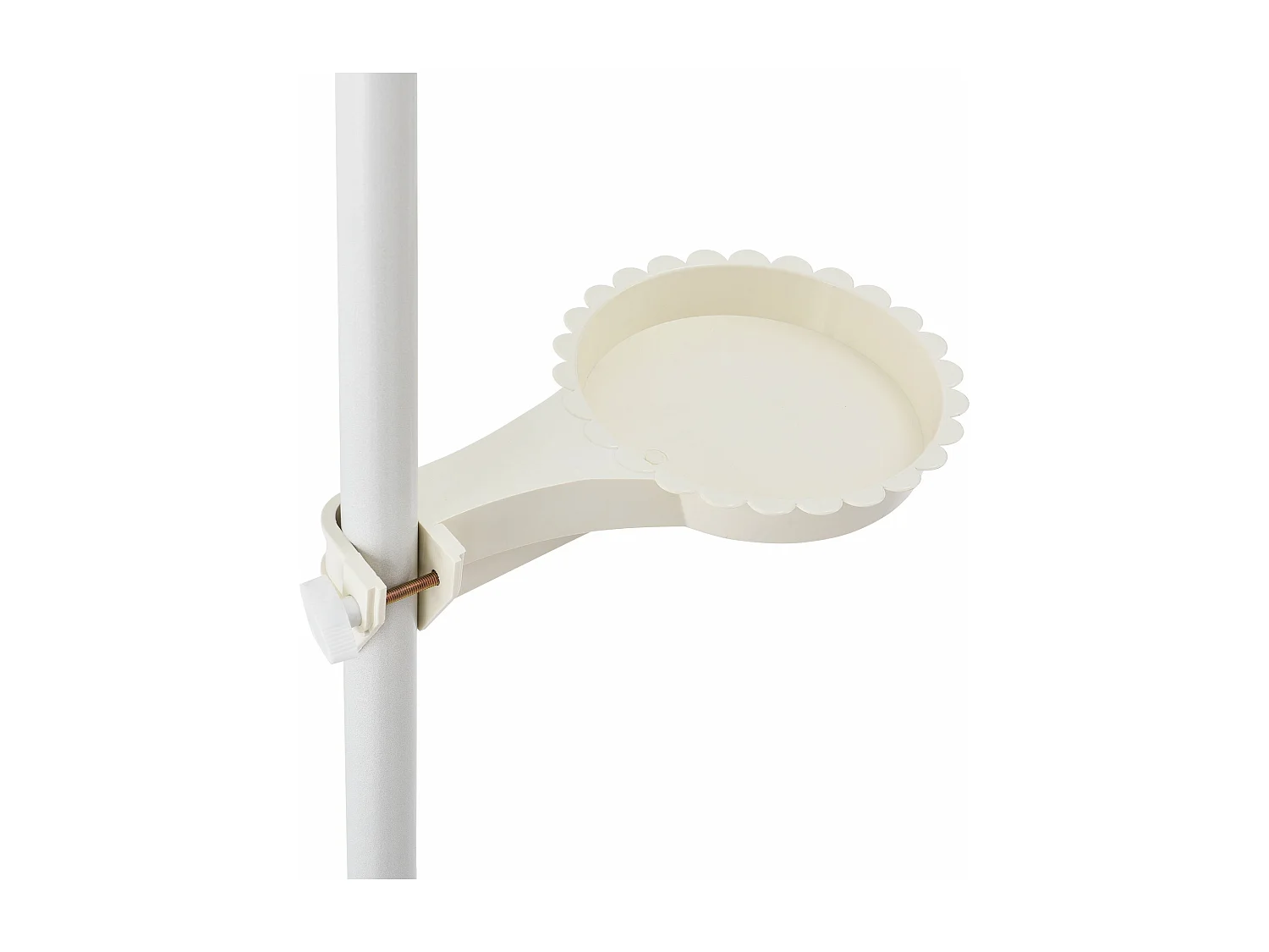 Portafiori telescopico portavaso portapiante in metallo e plastica regolabile in altezza tra 110 e 305 cm bianco 03_0003911