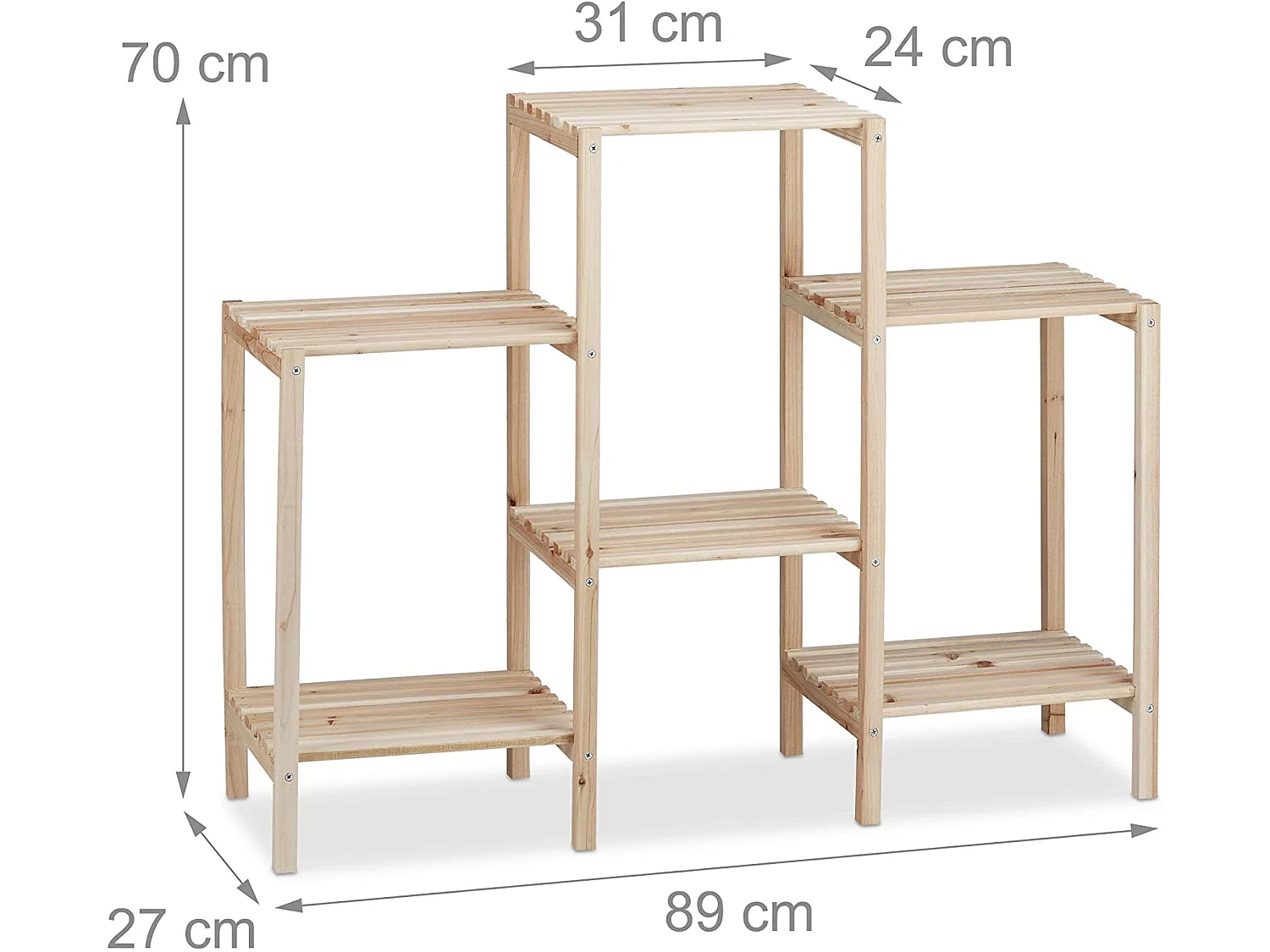 Étagère pour plantes en bois marron 95 x 29 x 86 cm 13_0001142