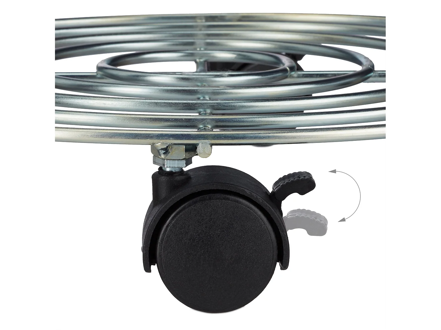 Soporte para plantas con ruedas y frenos macetero redondo de metal 32 cm 13_0002153