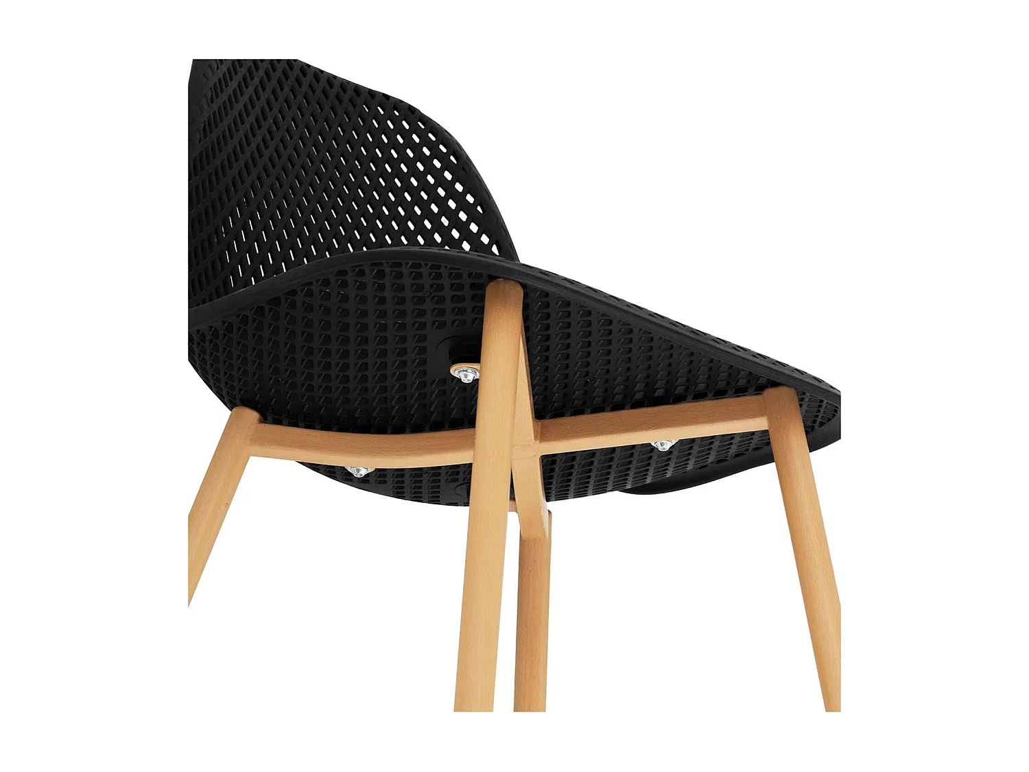 Lot de 4 chaises salon salle à manger restaurants, les cafés, les bureaux et les salles d'attente 150 kg max hauteur 46 cm plastique & acier noir 4_0006002