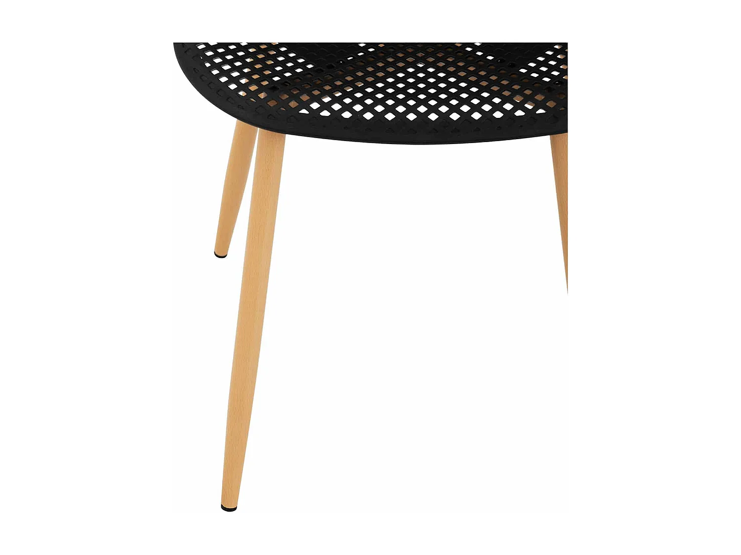 Lot de 4 chaises salon salle à manger restaurants, les cafés, les bureaux et les salles d'attente 150 kg max hauteur 46 cm plastique & acier noir 4_0006002