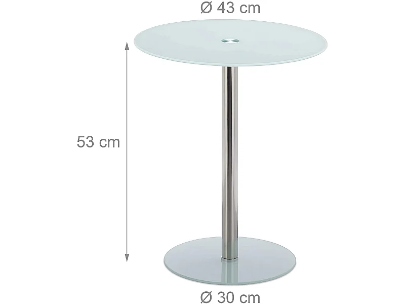 Table basse d’appoint ronde verre blanche 43 x 43 x 53 cm 13_0002680