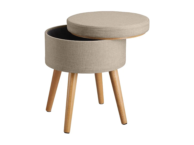 Banqueta otomana com caixa de armazenamento mesa de centro bege 08_0000558