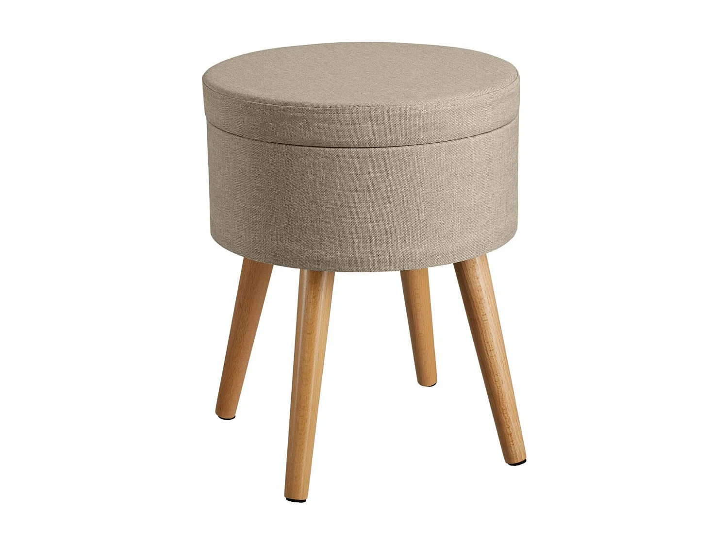 Tabouret siège pouf avec beige 35.5 x 35.5 x 45.5 cm 08_0000558