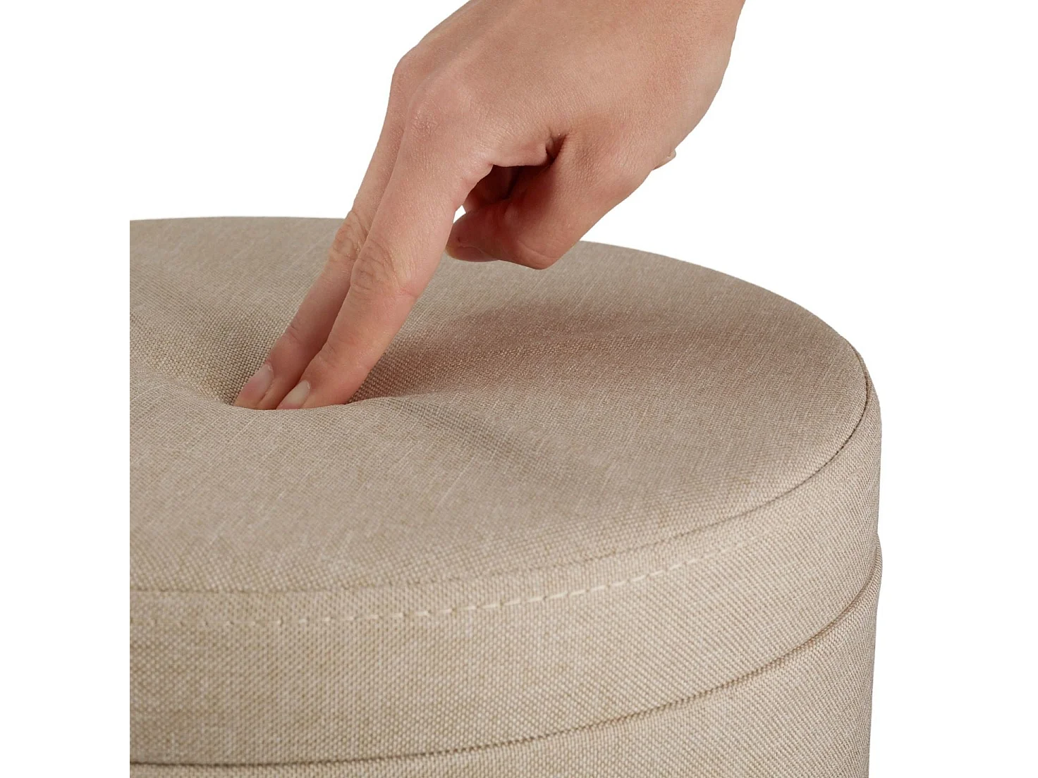 Tabouret siège pouf avec beige 32 x 32 x 37 cm 08_0000327