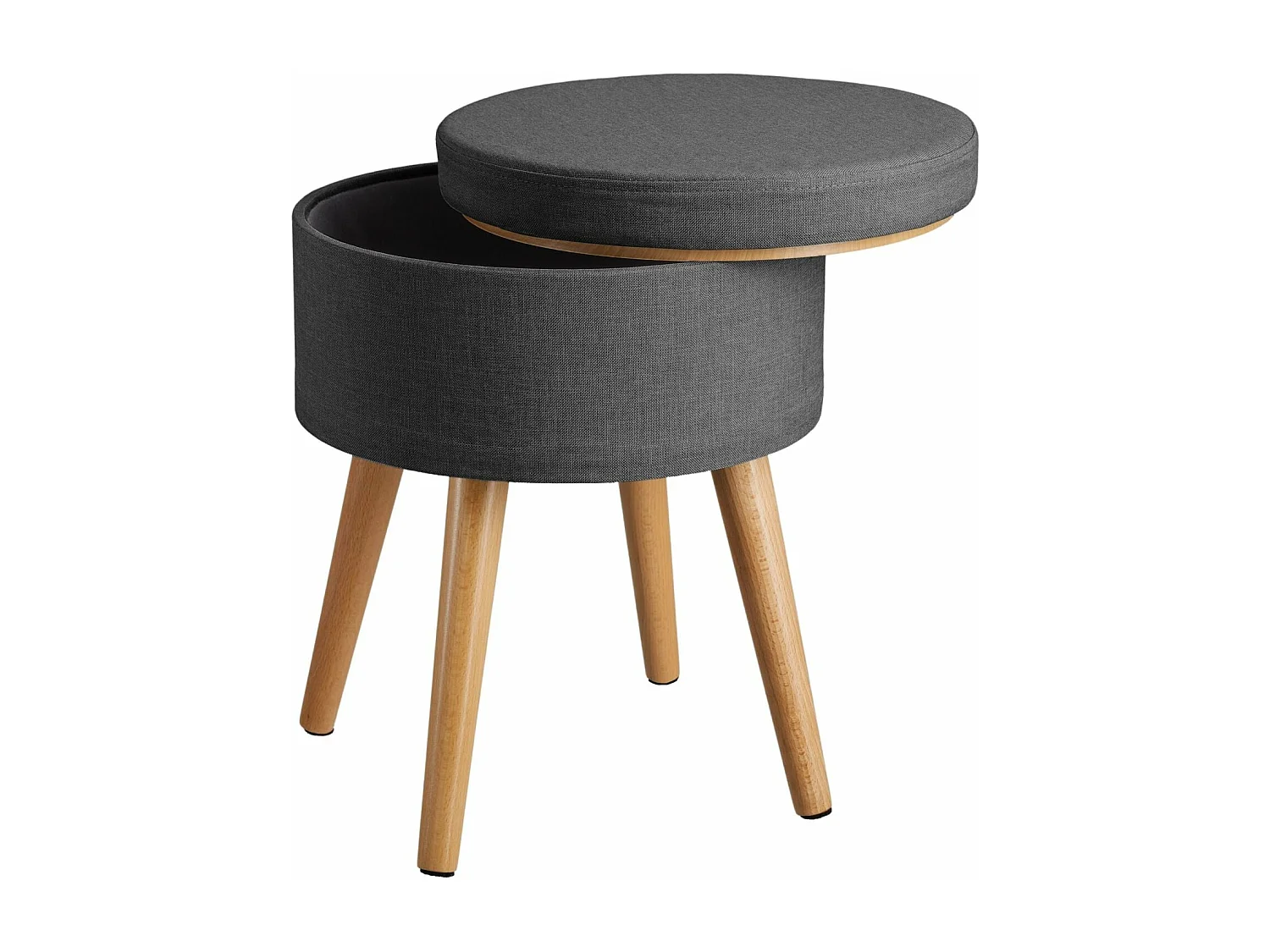 Banqueta otomana com caixa de armazenamento mesa de centro em MDF cinza 08_0000310