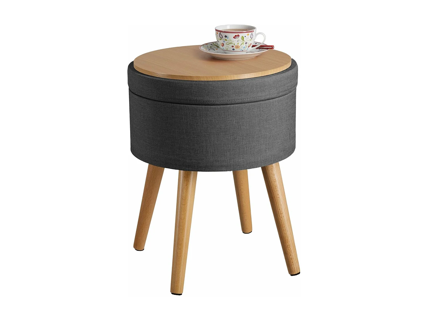 Banqueta otomana com caixa de armazenamento mesa de centro em MDF cinza 08_0000310