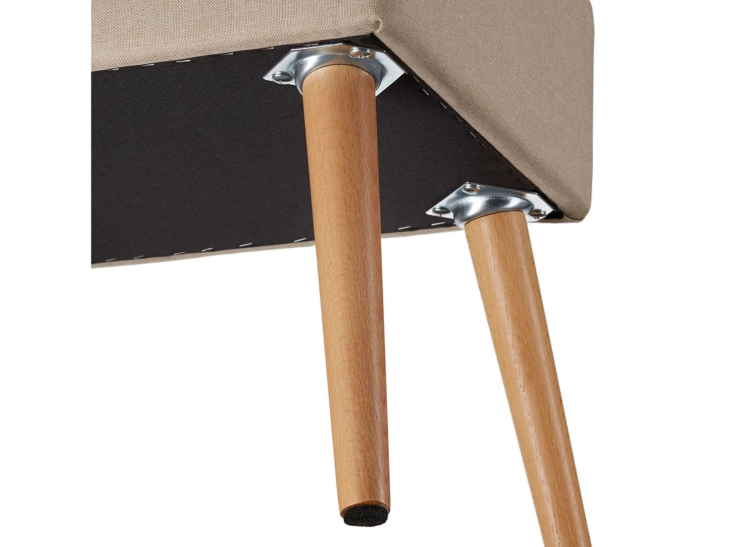 Tabouret banc siège pouf beige 51 x 37.5 x 45.5 cm 08_0000295