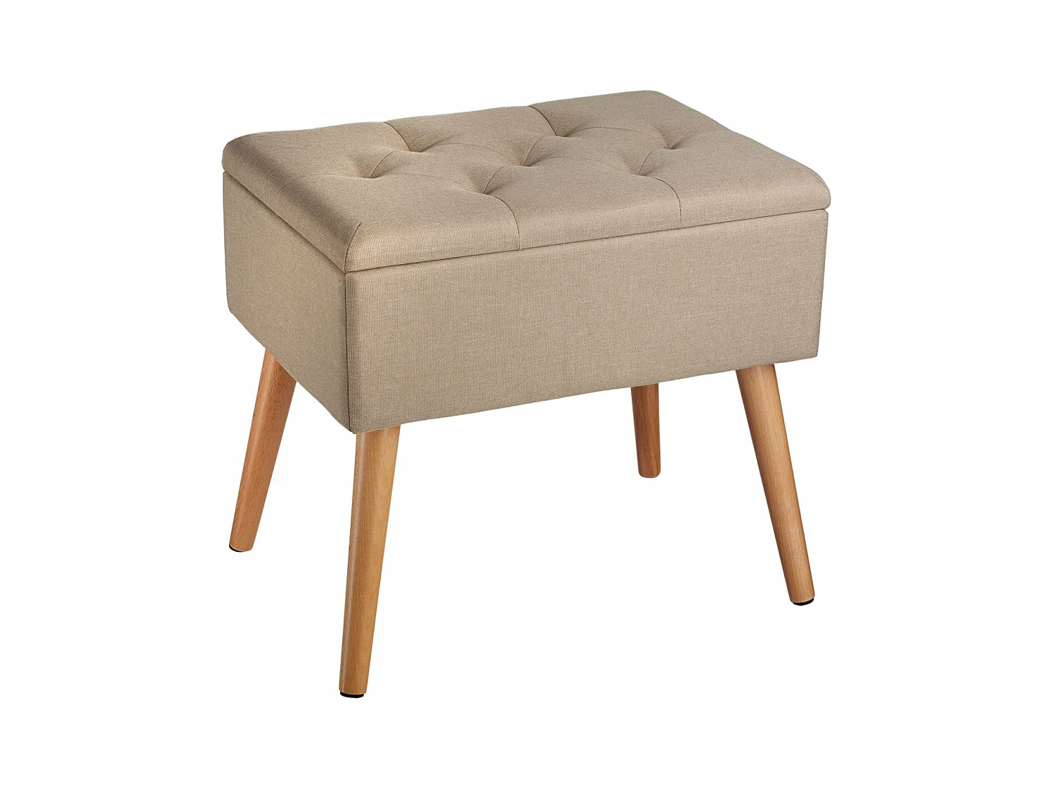 Sgabello panca con seduta pouf e box contenitore 51 cm beige 08_0000295