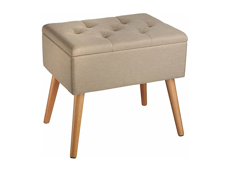 Sgabello panca con seduta pouf e box contenitore 51 cm beige 08_0000295