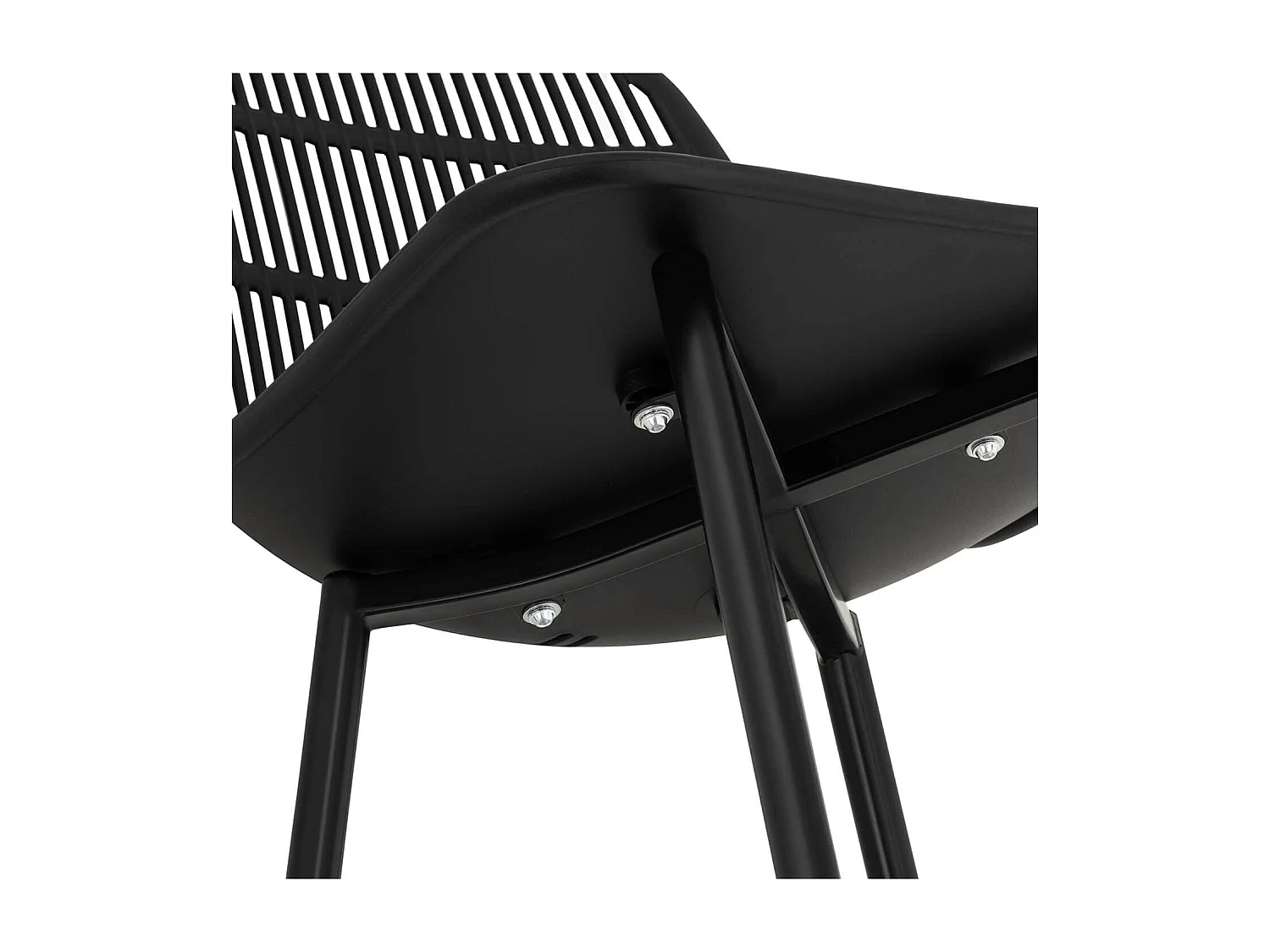 Lot de 4 chaises salon salle à manger restaurants, les cafés, les bureaux et les salles d'attente 150 kg max noir 14_0006003