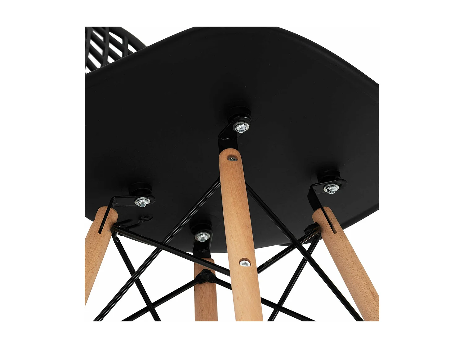 Lot de 4 chaises salon salle à manger restaurants, les cafés, les bureaux et les salles d'attente 150 kg max noir 14_0006013