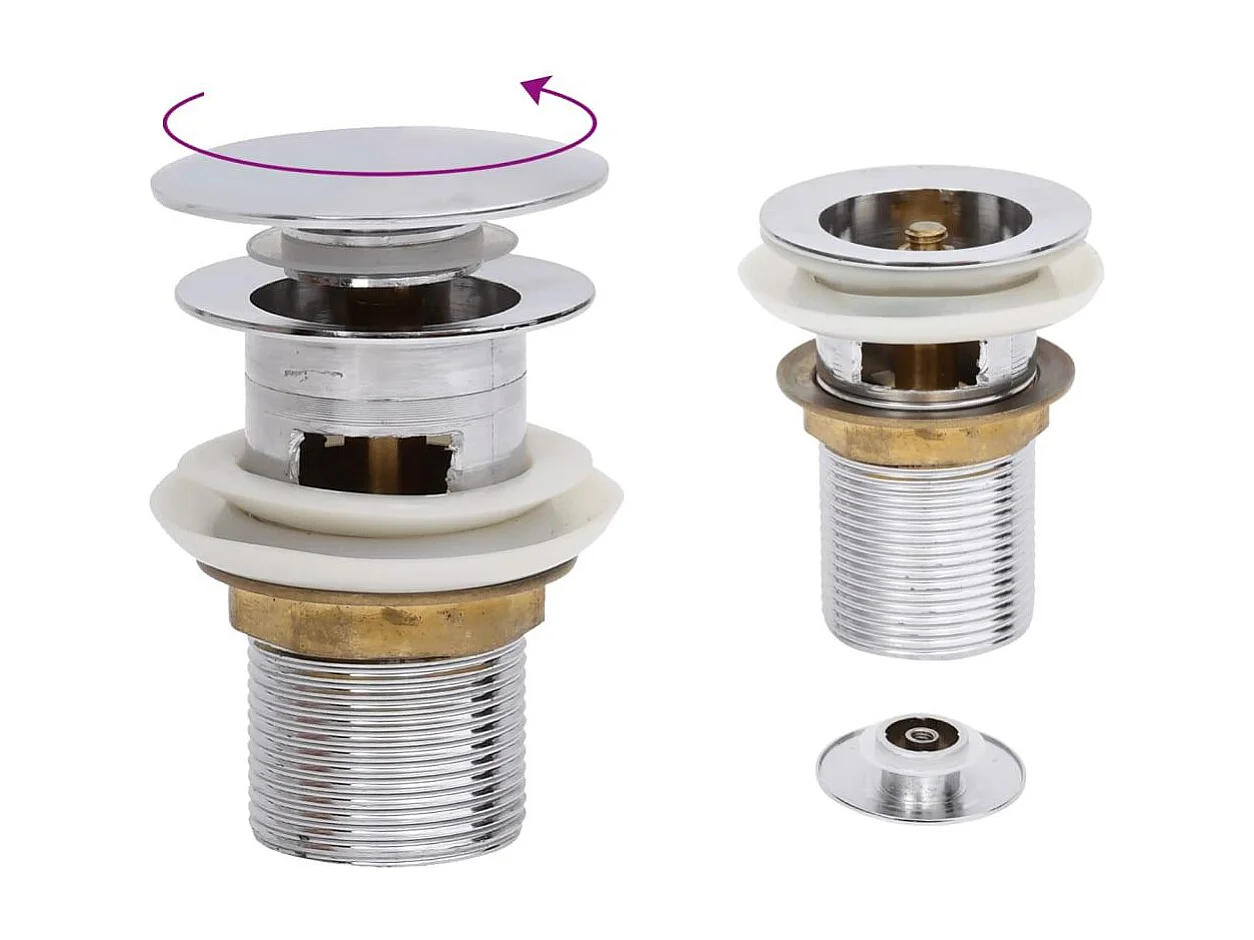 Drain à poussoir avec 6.4 x 6.4 x 9.1 cm 02_0003483