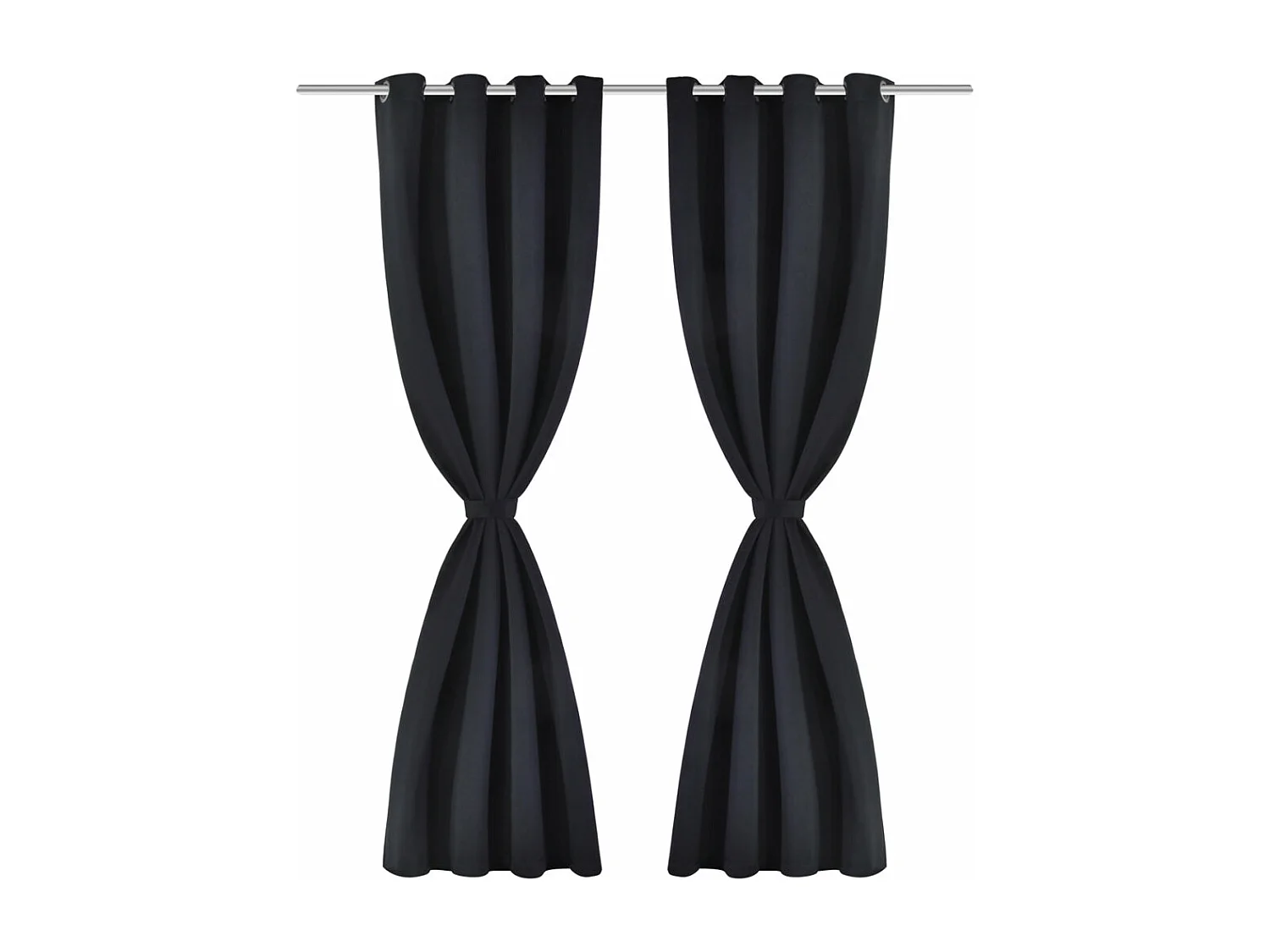 Lot de 2 rideaux métal argentée 245 x 135 x 245 cm 4002022