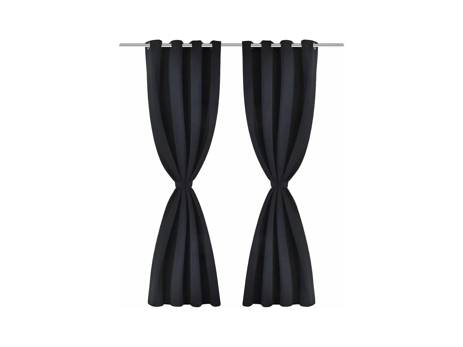 Lot de 2 rideaux métal argentée 245 x 135 x 245 cm 4002022