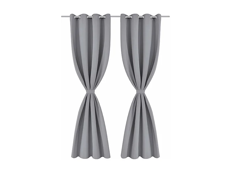 Lot de 2 rideaux métal grise 245 x 135 x 245 cm 4002024
