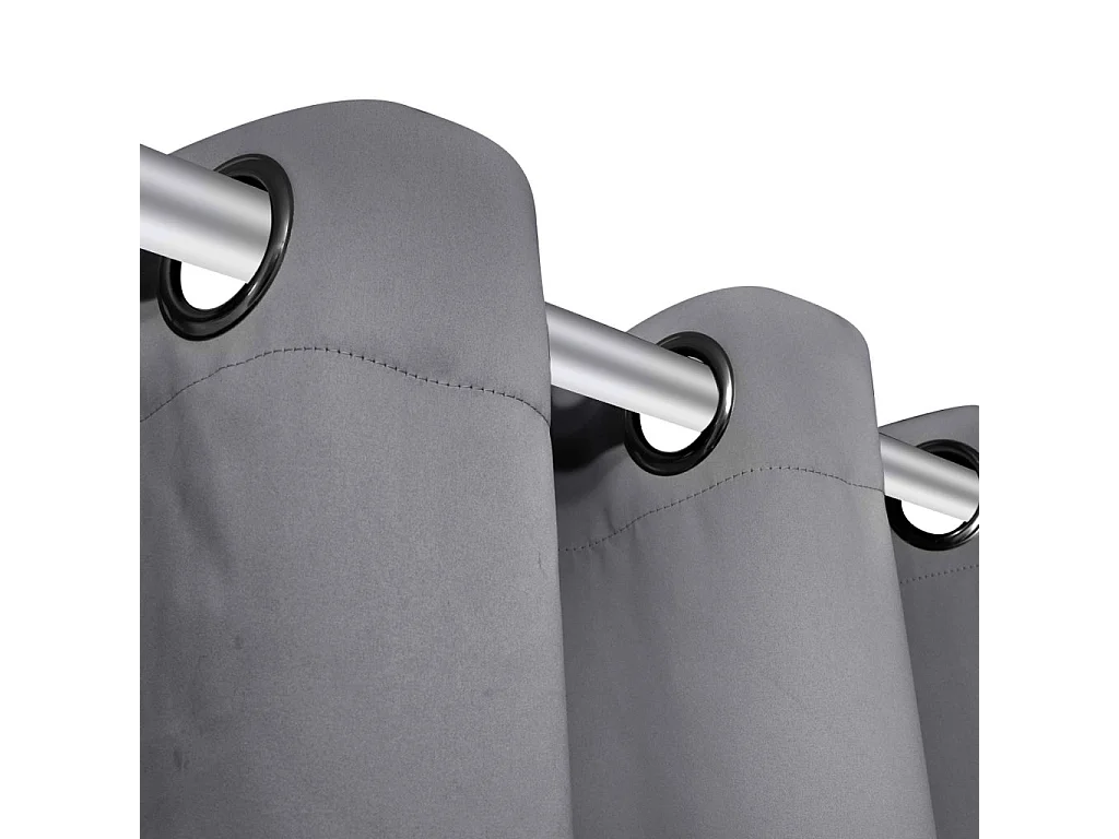 Lot de 2 rideaux métal grise 245 x 135 x 245 cm 4002024