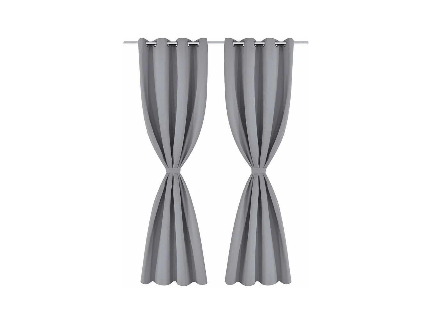Lot de 2 rideaux métal grise 245 x 135 x 245 cm 4002024