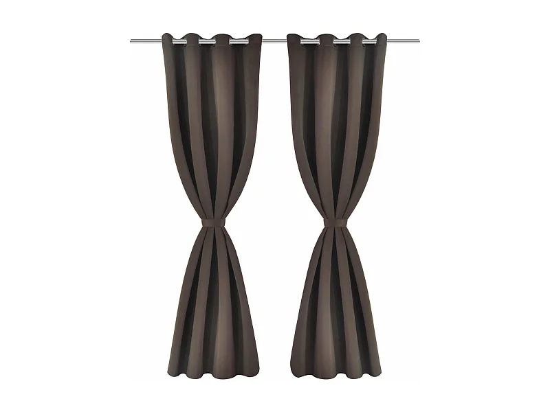 Lot de 2 rideaux métal marron 245 x 135 x 245 cm 4002023