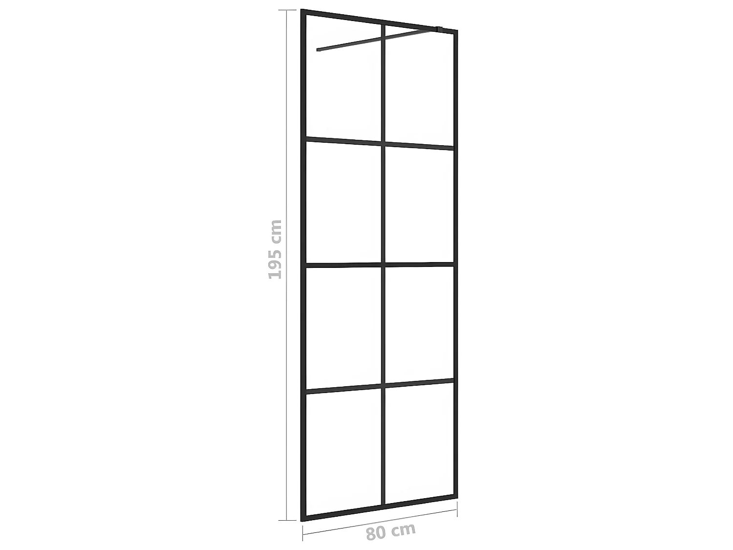 Paroi de douche avec verre 80 x 5 x 195 cm 02_0002154