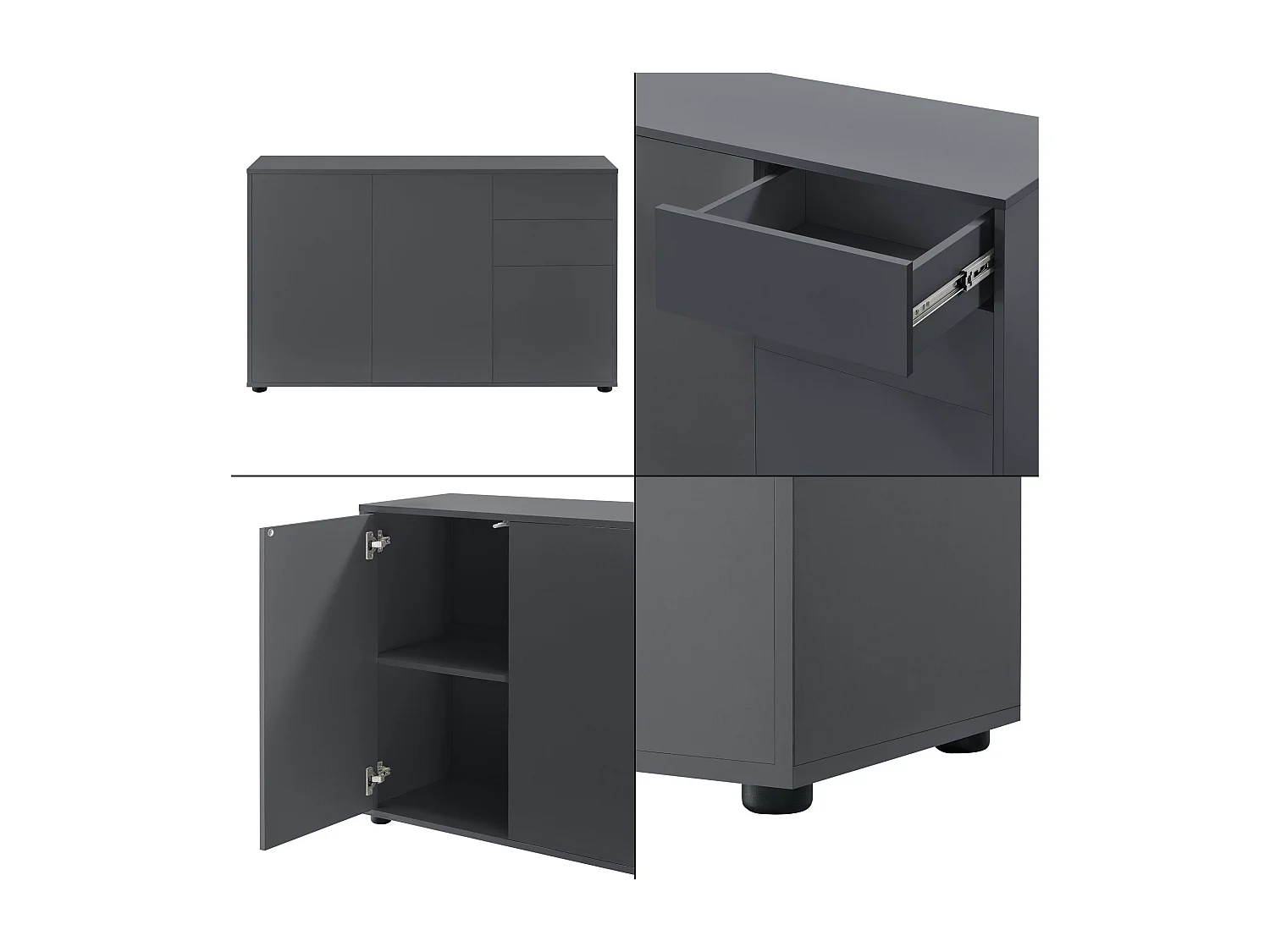 Commode stylée meuble de grise 117 x 36 x 74 cm 03_0005048