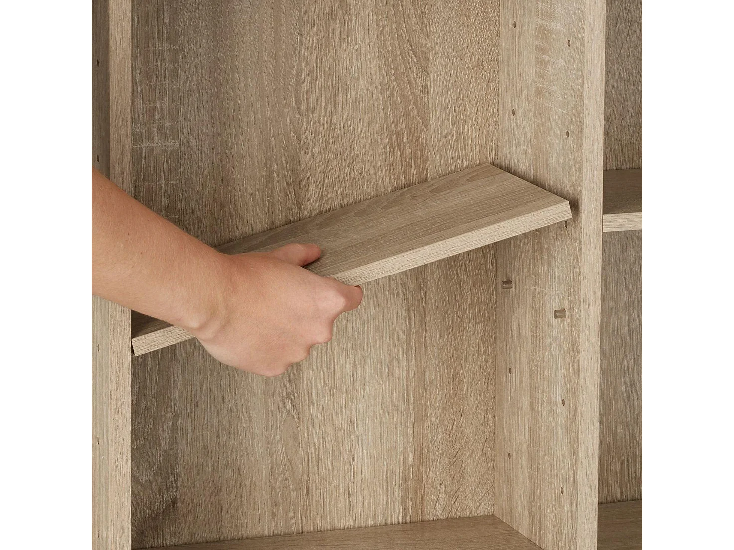 Armoire étagère bibliothèque rangement marron 105.5 x 19 x 136.5 cm 08_0000232