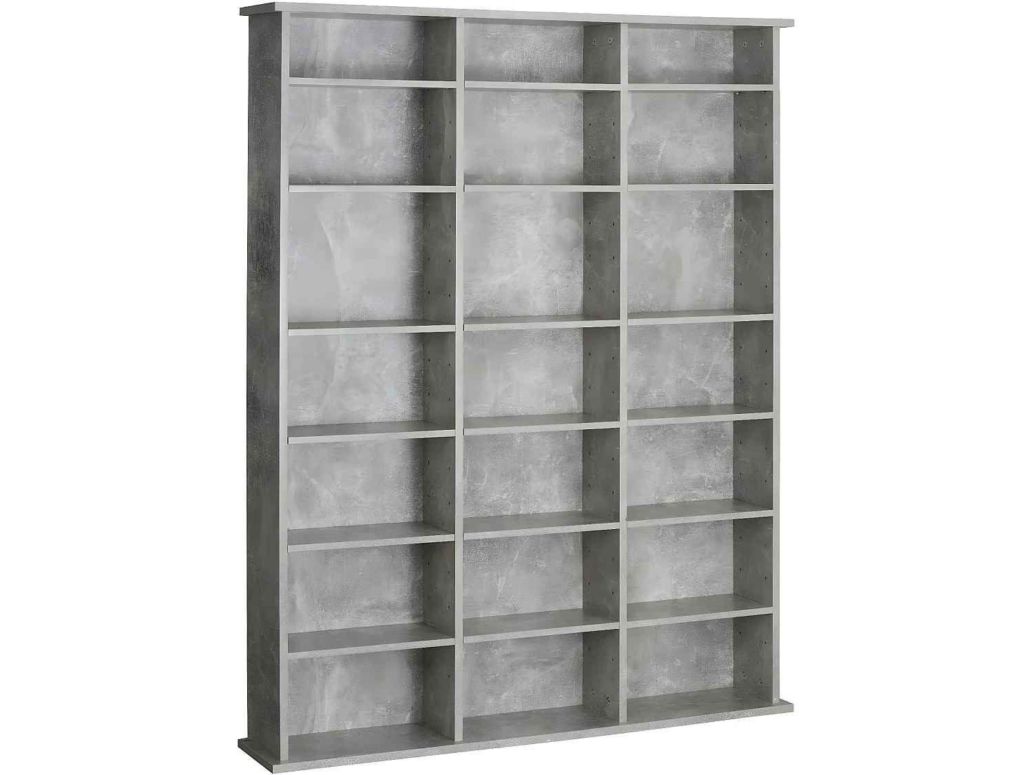 Armoire étagère bibliothèque rangement CD / DVD meuble de rangement 136,5 cm gris 08_0000230