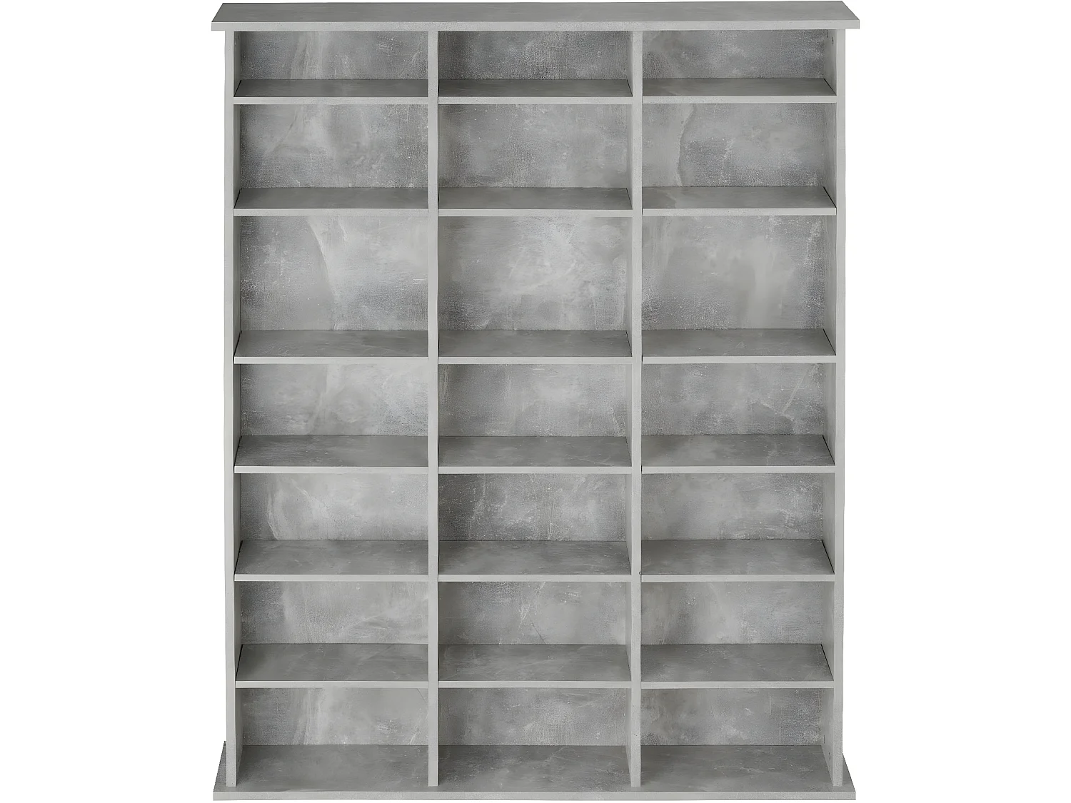 Armoire étagère bibliothèque rangement CD / DVD meuble de rangement 136,5 cm gris 08_0000230
