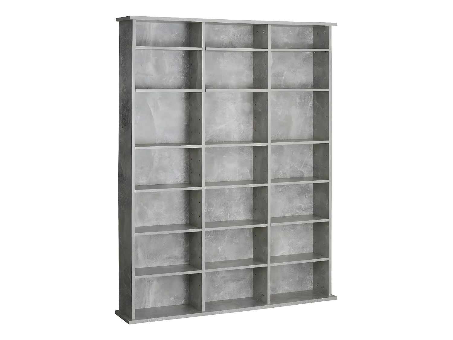Armoire étagère bibliothèque rangement CD / DVD meuble de rangement 136,5 cm gris 08_0000230