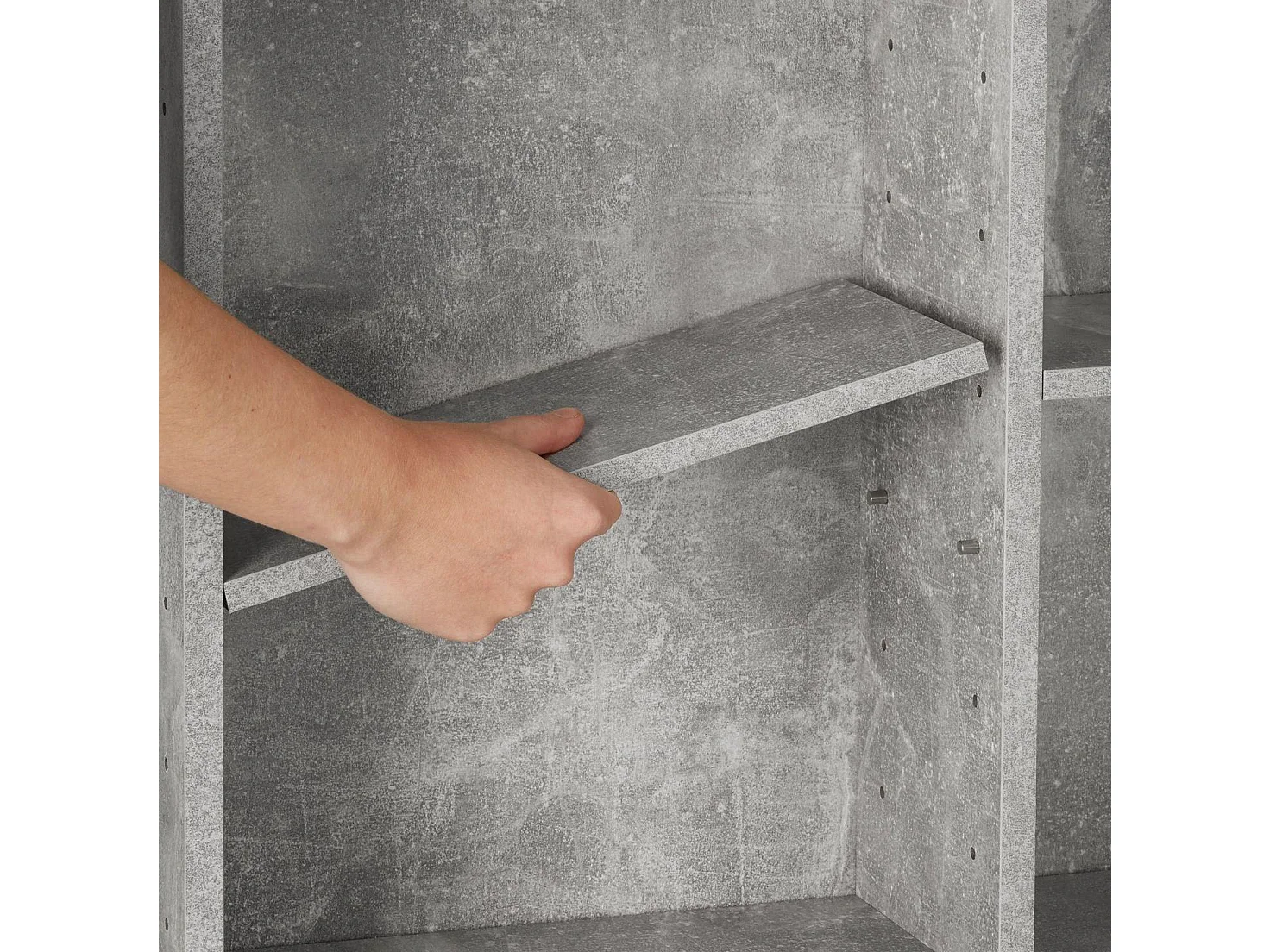 Armoire étagère bibliothèque rangement CD / DVD meuble de rangement 136,5 cm gris 08_0000230