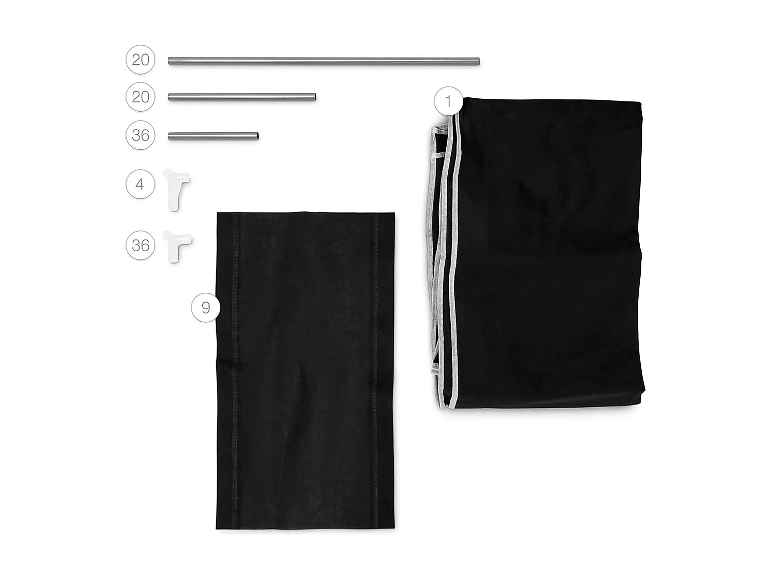 Zapatero plegable de tela para 36 pares de zapatos negro 13_0000255_3