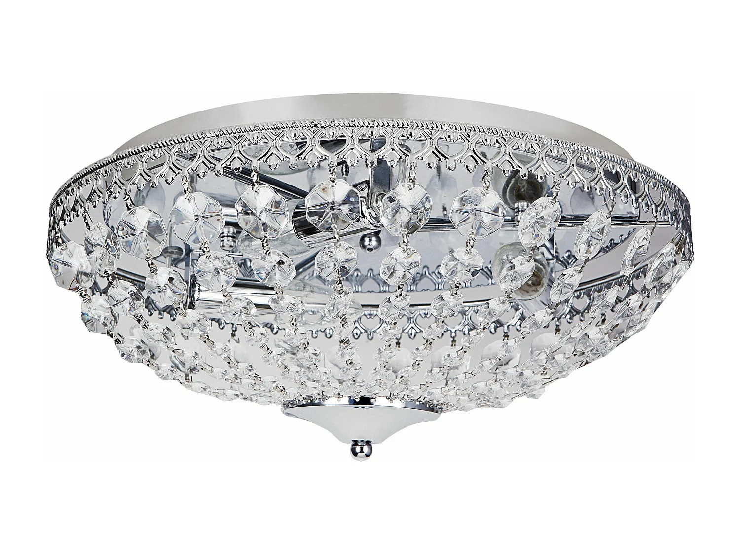 Plafonnier en cristal lampe de plafond aluminium cristal synthétique métal 16 cm diamètre 40 cm chrome 03_0003210