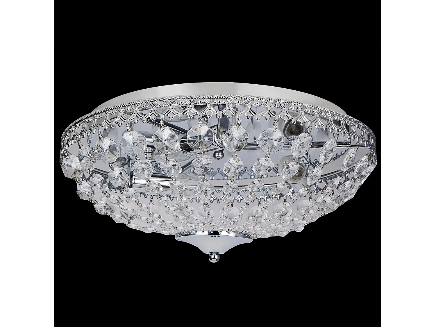 Plafonnier en cristal lampe de plafond aluminium cristal synthétique métal 16 cm diamètre 40 cm chrome 03_0003210