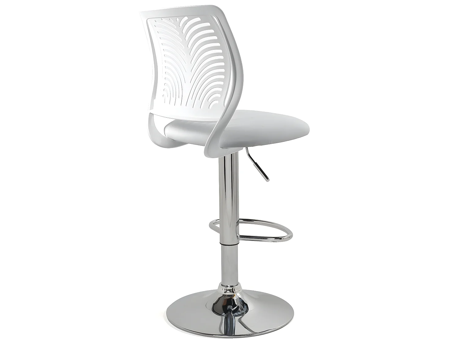 Lot 2 Chaises de Bar Coussin Simili, Pivotant Hauteur Réglable SAWA (Blanc)