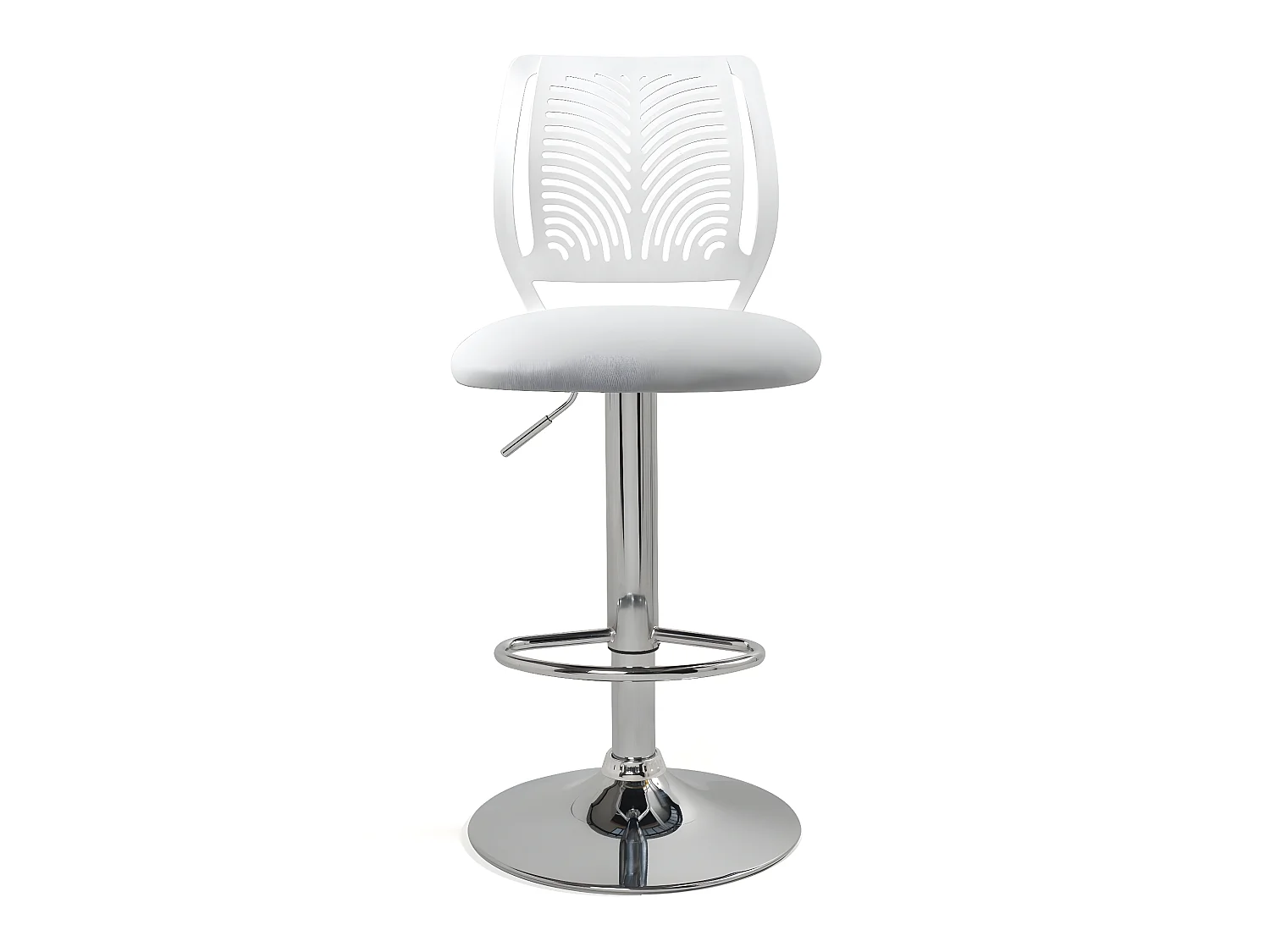 Lote de 2 Sillas de Bar con Cojín de Simil, Giratorias y Altura Ajustable SAWA (Blanco)