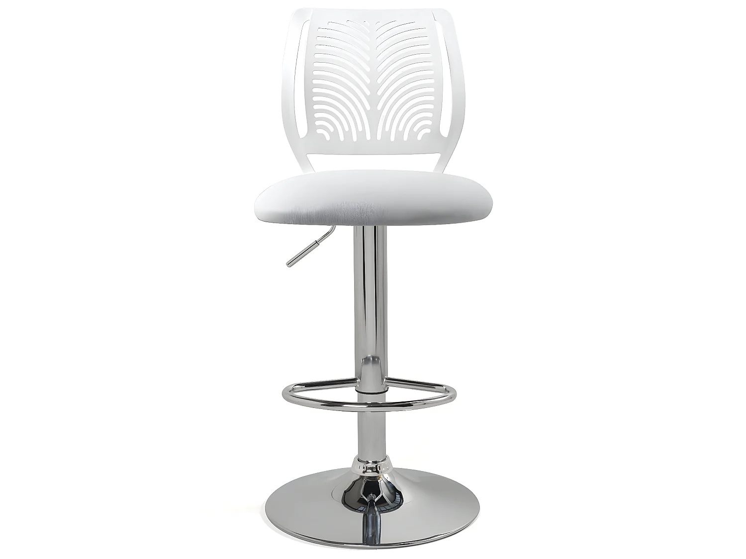Lot 2 Chaises de Bar Coussin Simili, Pivotant Hauteur Réglable SAWA (Blanc)