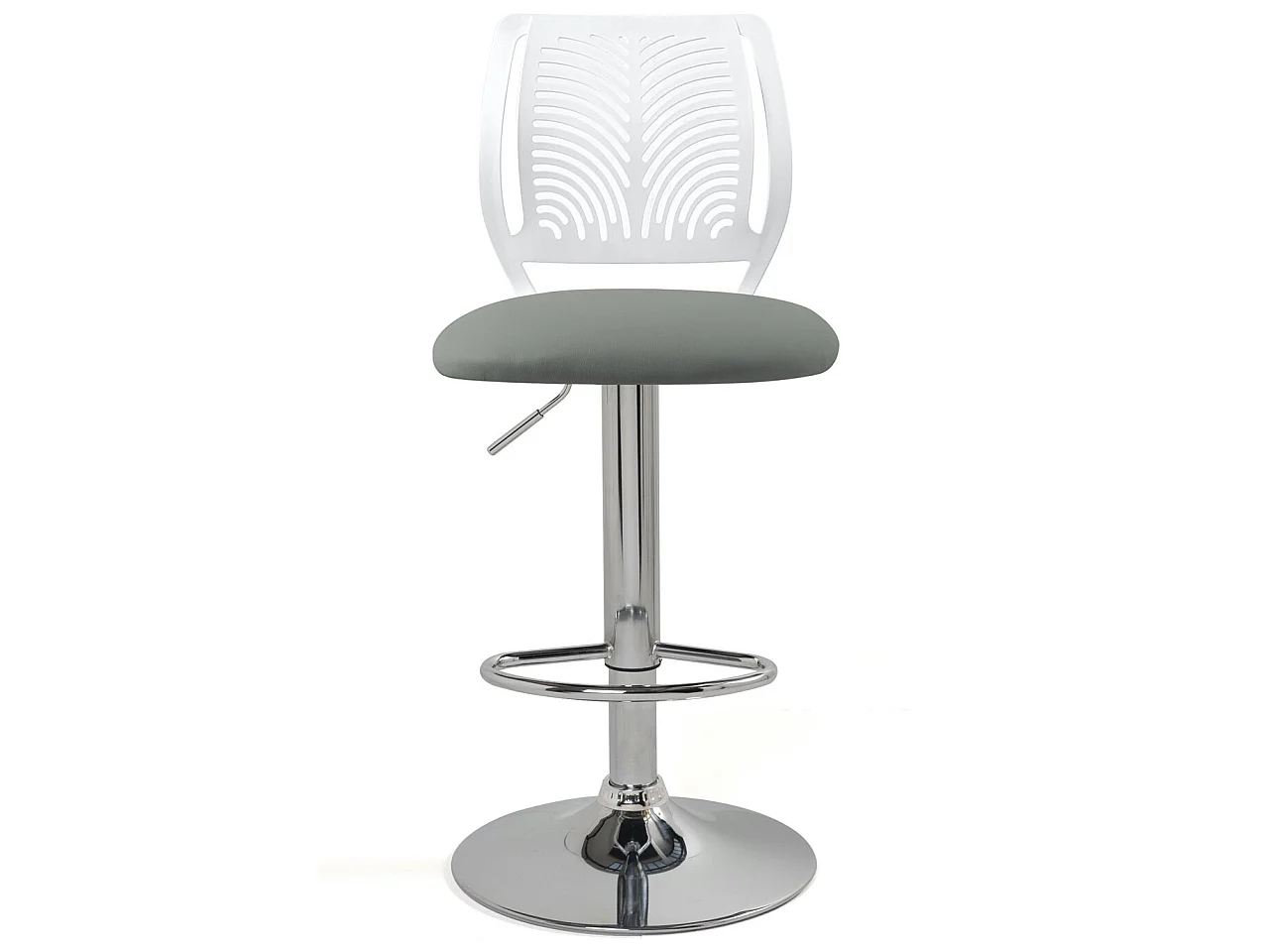 Lot 2 Chaises de Bar Coussin Simili, Pivotant Hauteur Réglable SAWA (Blanc Gris)