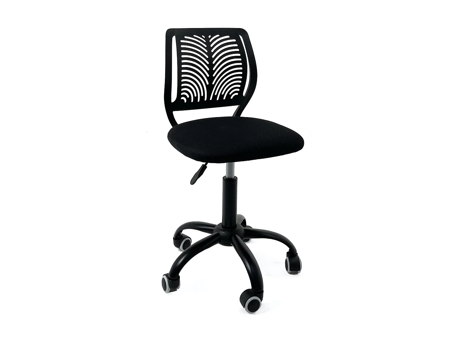 Chaise Bureau Enfant, Hauteur Réglable, Pivotante SAWI (Noir intégral)