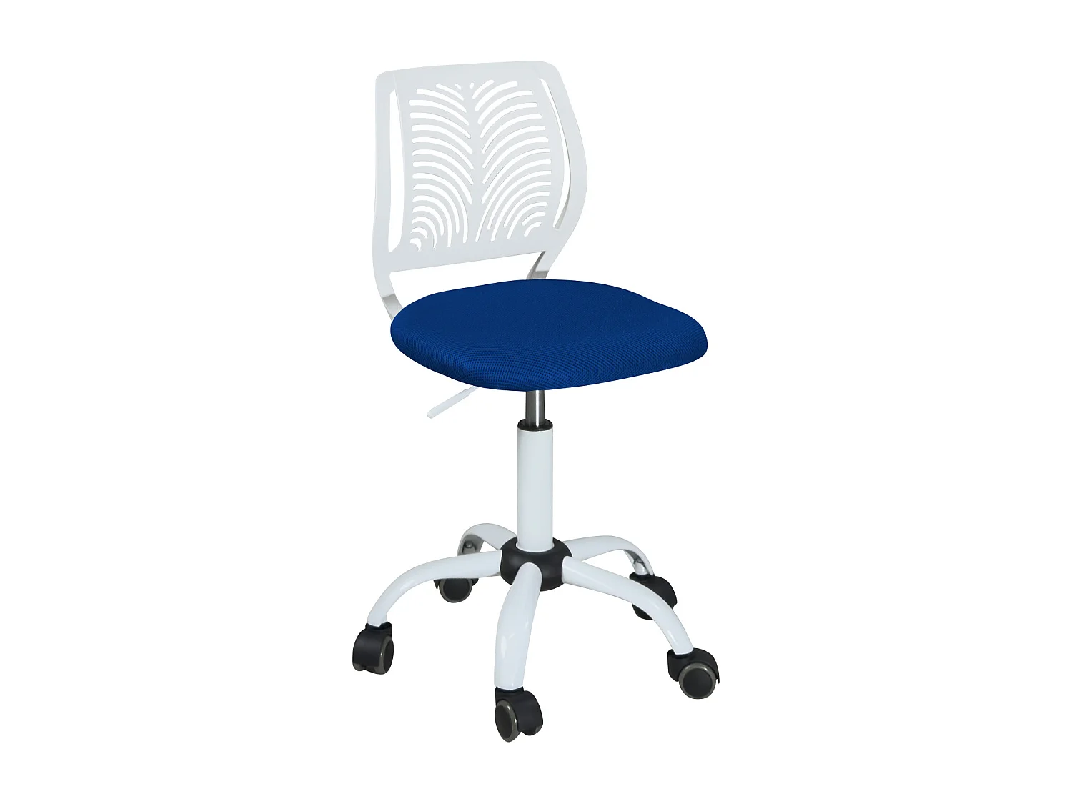 Silla de Oficina para Niños, Altura Ajustable, Giratoria SAWI (Blanco Azul)