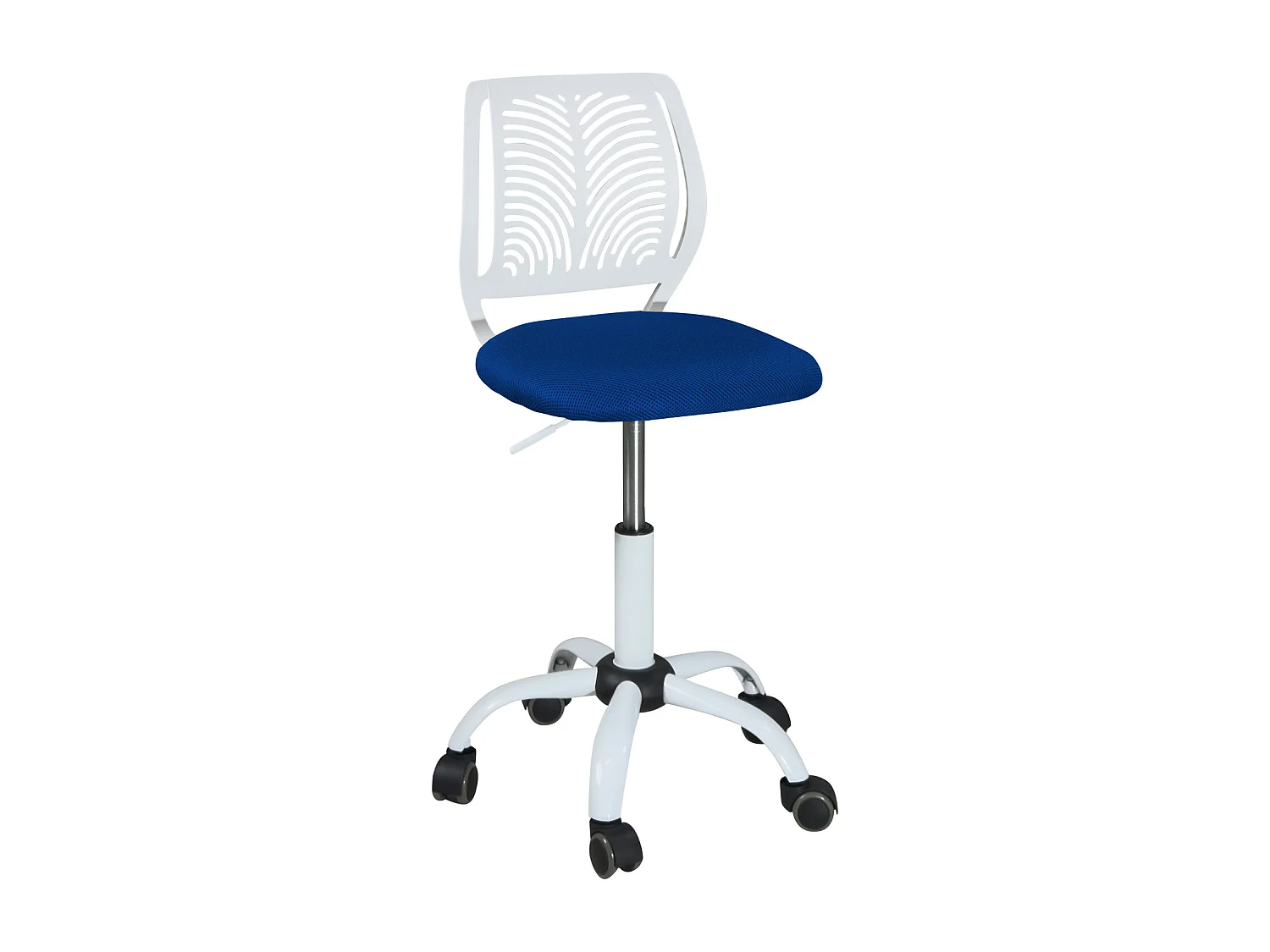 Silla de Oficina para Niños, Altura Ajustable, Giratoria SAWI (Blanco Azul)