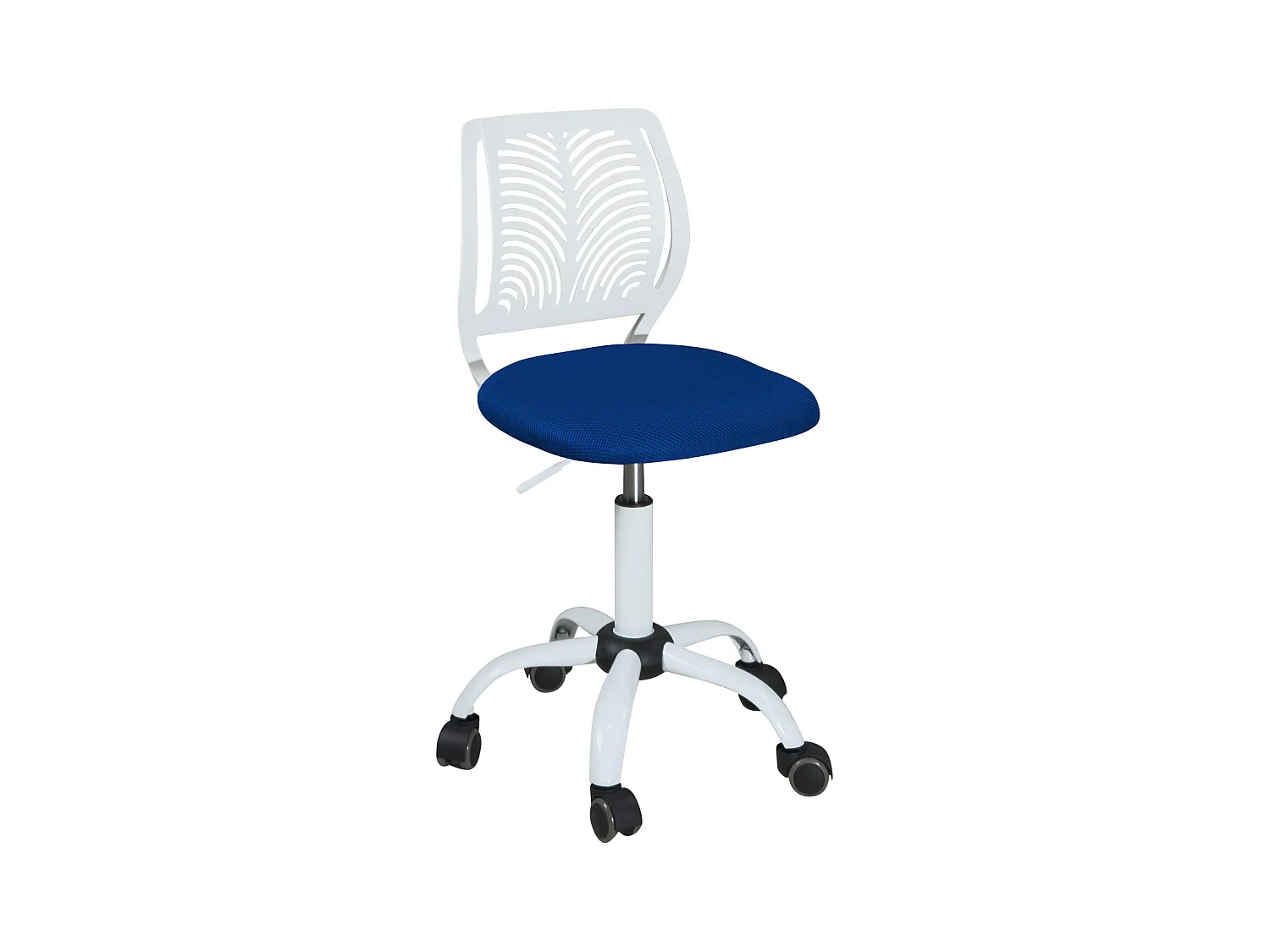 Kinder Bureaustoel, Verstelbare Hoogte, Draaibaar SAWI (Wit Blauw)
