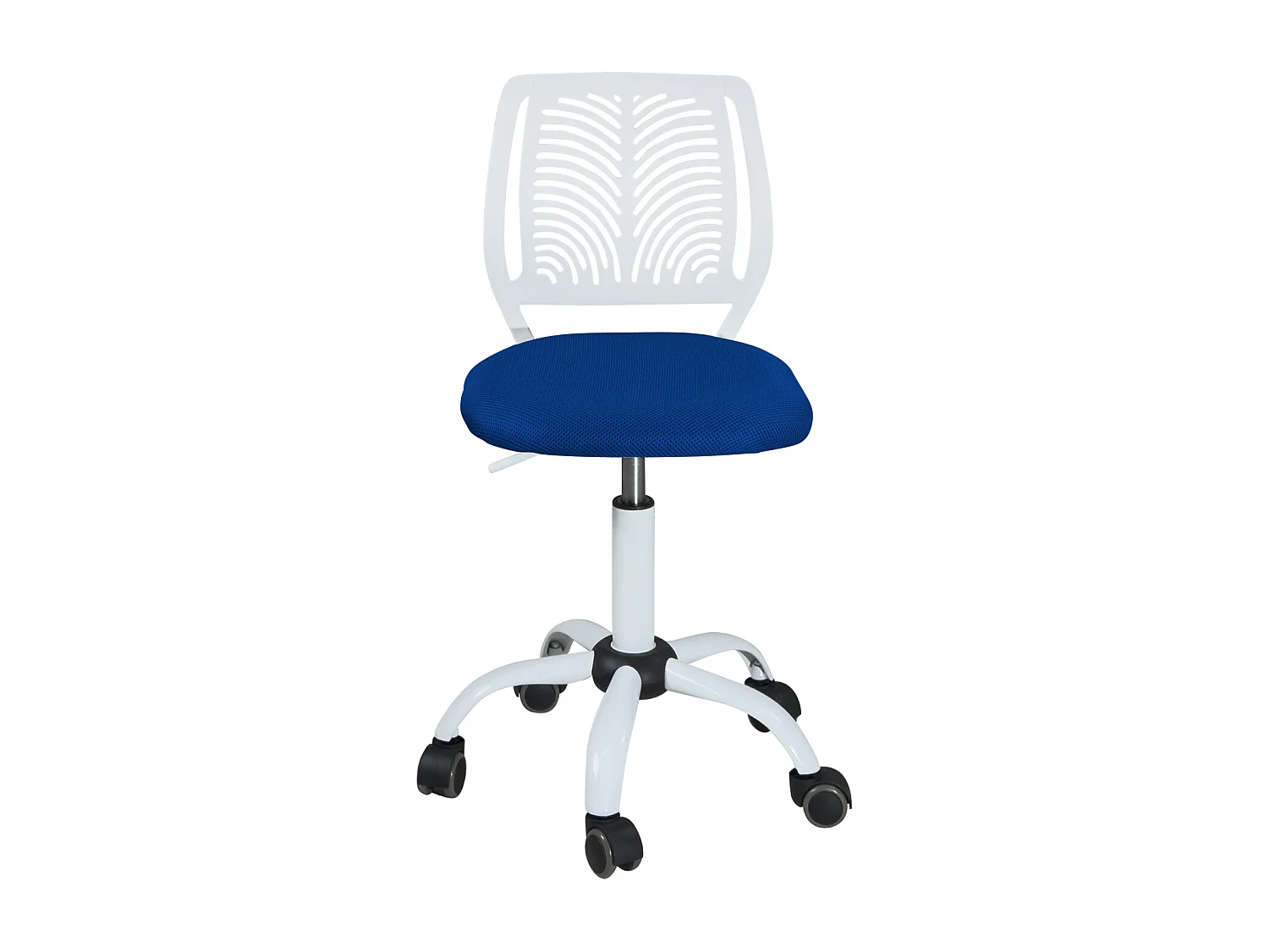 Chaise Bureau Enfant, Hauteur Réglable, Pivotante SAWI (Blanc Bleu)