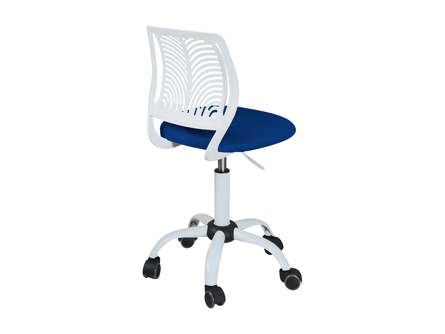 Chaise Bureau Enfant, Hauteur Réglable, Pivotante SAWI (Blanc Bleu)