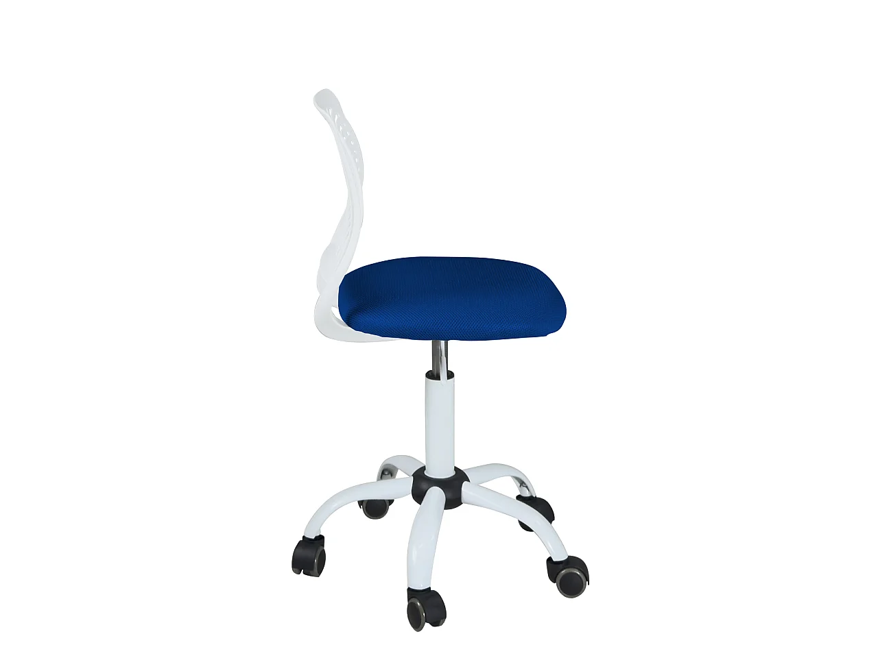 Chaise de bureau enfant réglable pivotante SAWI blanc bleu